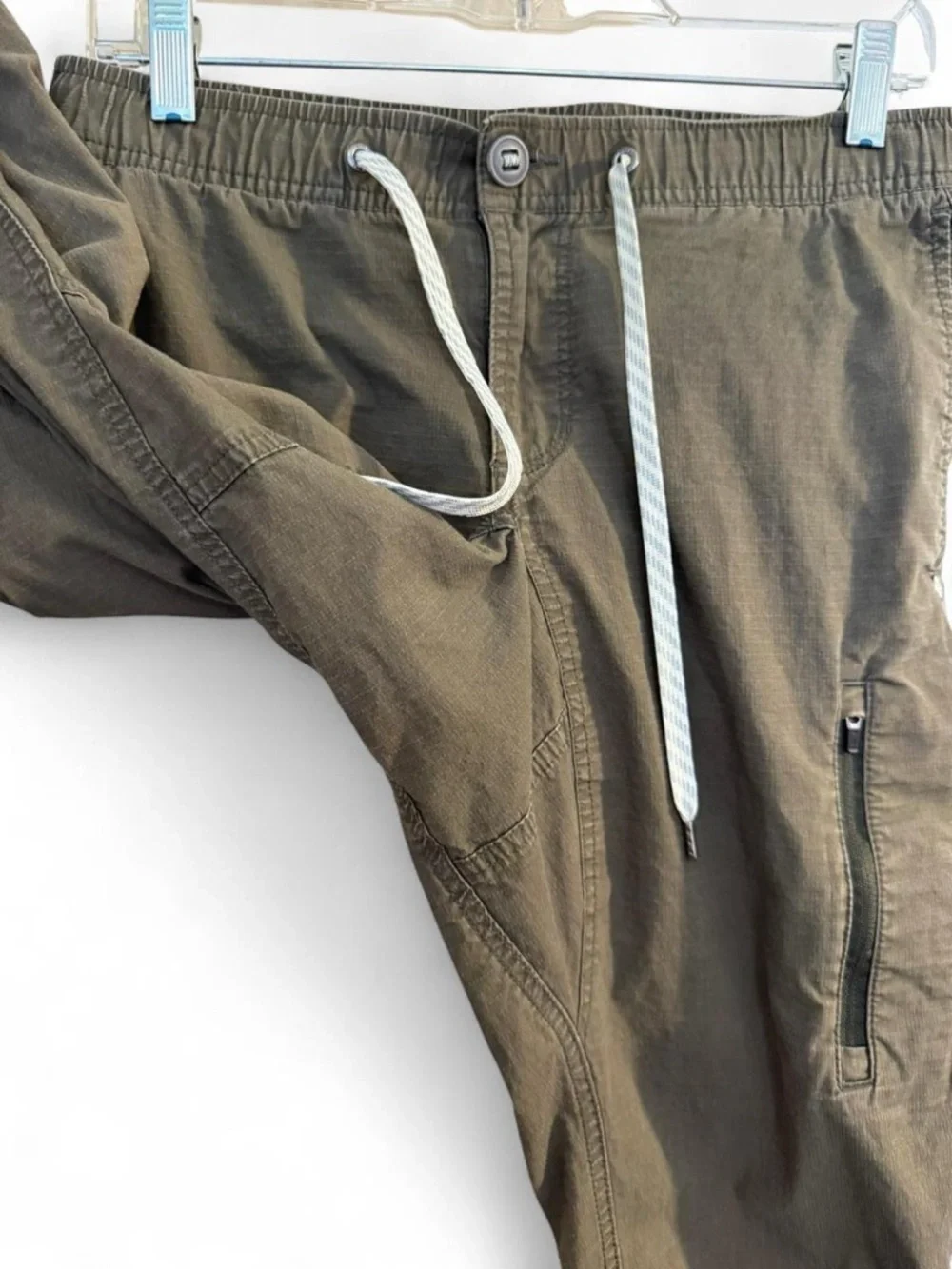 Vuori Ripstop Climber Pant Army Green Drawstring Hiking S